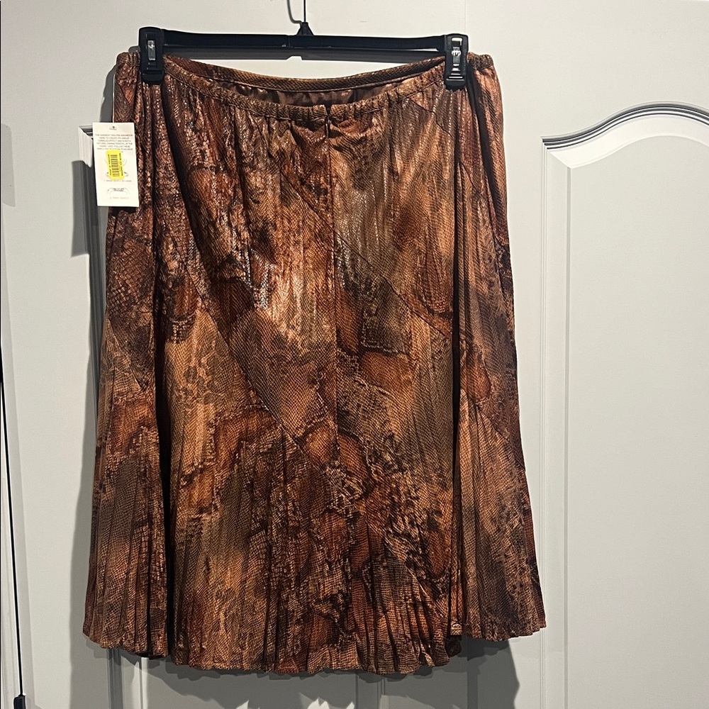 Reba Brown Textured A-Line Skirt